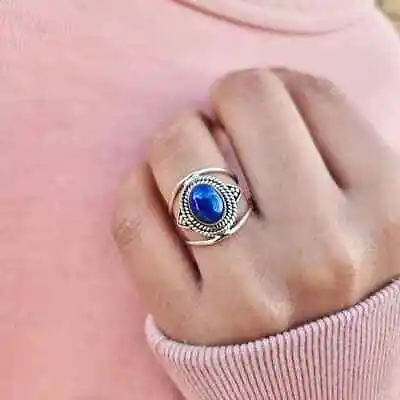 Lapis Lazuli Ring925 Sterling Silver Band &Statement Ring Handmade Ring All Size • $12.34