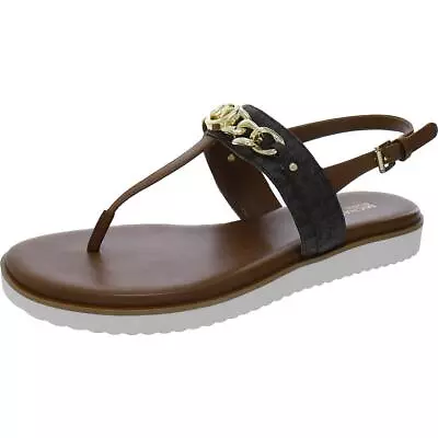 MICHAEL Michael Kors Womens Roxane  Brown Thong Sandals 8 Medium (BM) BHFO 3811 • $37.99