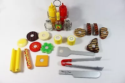 Melissa & Doug 24pc Pretend GRILL Set Food Condiments Play Kitchen BBQ Toys EXC • $27.99