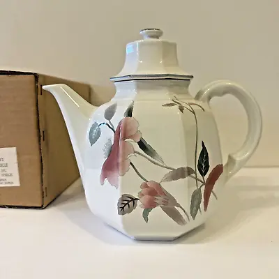 Vintage Mikasa Silk Flowers Coffee Pot Teapot 8.5 Inches Tall Japan ~ New In Box • $49.99