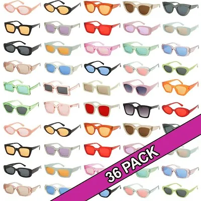 Sunglasses Bulk Lot Womens Glasses Festival Shades Color Lens Wholesale 36 PCS • $45