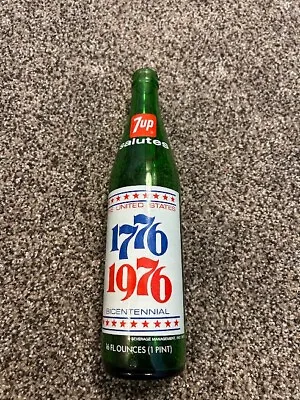 1776 - 1976 - 16 Fl Oz Bicentennial 7UP Soda Bottle Liberty Bell First Rung • $8