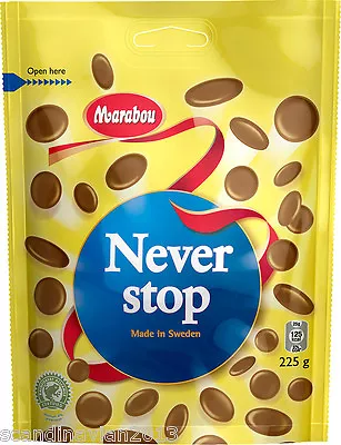 Marabou Never Stop Chocolate Smarties Candy Bag 225 G (8.00 Oz) Made In Sweden • $54.99