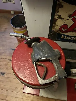 Vintage Old Original Blue Husky Dog Gas Pump Handle Metal Nozzle Dispenser Parts • $29.99