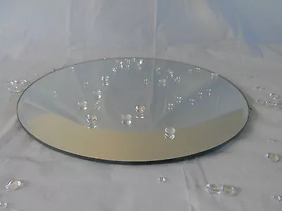 30 Cm 12  Round Bevelled Edge Mirror Glass Candle Cake Plate Wedding Centrepiece • £10.95