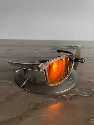 Oakley Sliver XL Sunglasses Polarized Ruby Lens. Clear Smoke Frame • $51