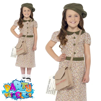 £13.49 • Buy Kids 1940s School Girl Costume WW2 Child Fancy Dress World Book Day Week Outfit