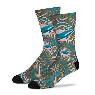 Zubaz By For Bare Feet NFL Adults Unisex Miami Dolphins Zubified Dress Socks • $24.99