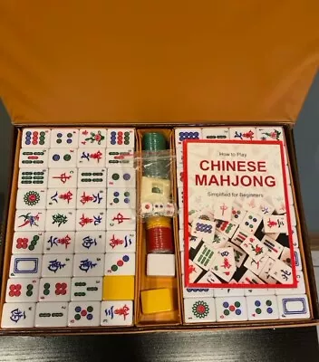 Chinese Mahjong Set X-Large 144 GOLD Acrylic Color Tile 1.5  Tiles Mah-jongg • $63.99
