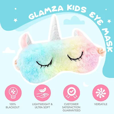 Children Kids Sleeping Cute Eye Mask Unicorn Travel Sleep Women Blindfold • £3.79