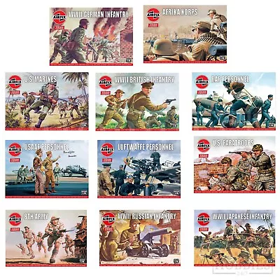 £10.69 • Buy Airfix WW2 Figures 1:76 Model Kit 48 Army Soldiers British German US Infantry