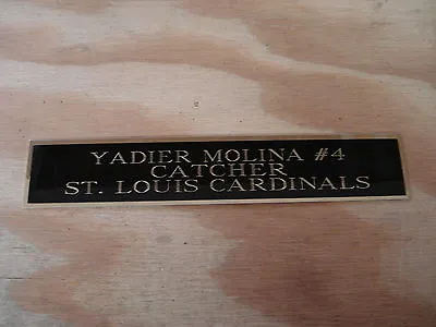 Yadier Molina Cardinals Autograph Nameplate For A Baseball Jersey Case 1.25 X 6 • $6.50