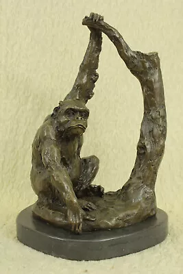 Gorilla Monkey Ape Signed Milo Pure Bronze Statue Sculpture Hand Made Decor • $174.50