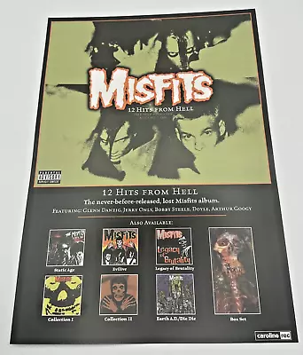 Misfits 12 Hits From Hell 17  X 12  Rare Record Store Promo Poster 2001 Danzig • $80