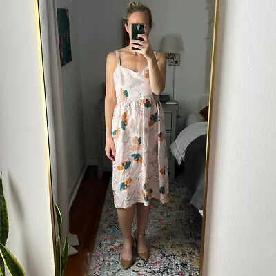 $16.80 • Buy Rachel Zoe Linen Floral Midi Dress Size 8