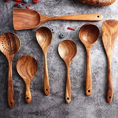 Wooden Utensils Set For Kitchen Messon Handmade Natural Teak Cooking Spoons  • $49.99