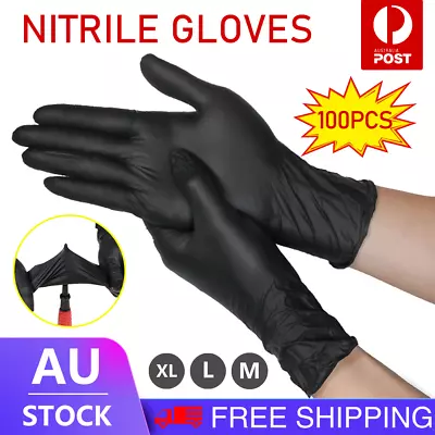 200pcs Black Disposable Nitrile Mechanic Blend Gloves Tattoo Latex&Powder Free • $14.48