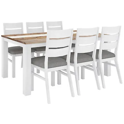 $2983.50 • Buy Orville 7pc Dining Set 180cm Table 6 Chair Solid Acacia Wood Timber -Multi Color