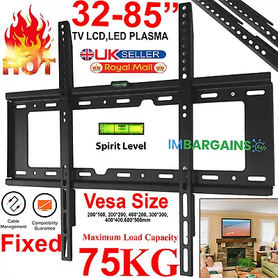 £13.49 • Buy Tv Wall Bracket Mount Slim For 32 40 50 55 60 65 70 80 85 Inch 3d Lcd Led Plasma