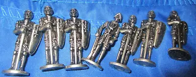 Miniature Pewter/Metal Knights Of Armor 1-1/2  Figurines England - Lot Of 7 • $15