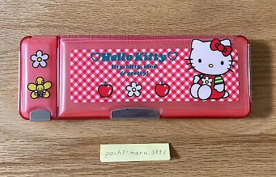 Vintage Sanrio 1997 Hello Kitty Pencil Case Double Opening Kawaii Japan FedEx • $146