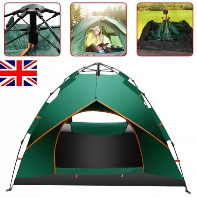 2-3 Man Automatic Instant Open Camping Tent Waterproof Windproof Outdoor W/ Bag • £14.99