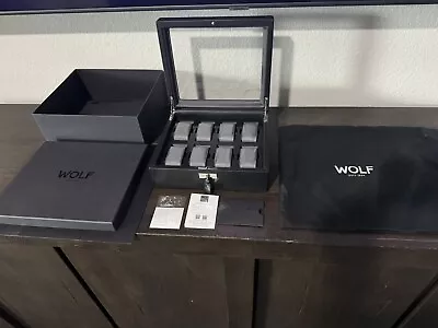 WOLF VICEROY 10 Piece Watch Display Case Black OEM Packaging Near Mint $465.00 • $51