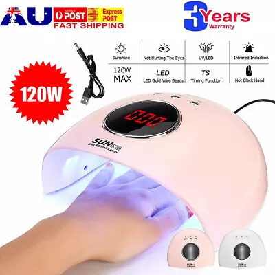 120W UV Nail Lamp LED Light Professional Polish Dryer Builder Gel Curing Device • $16.14