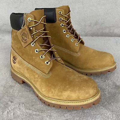 Timberland Premium 6-inch Men's Boots Size 11 Wheat Brown Nubuck Waterproof NEW • $109.99