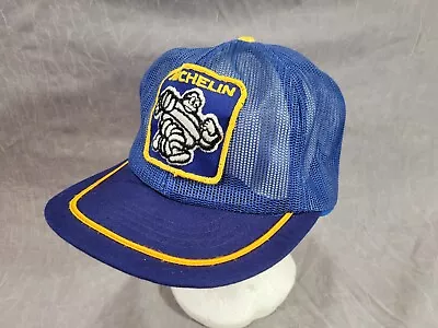 Michelin Mesh Trucker Hat Vintage Swingster Patch Logo Blue SnapBack Cap • $11.97