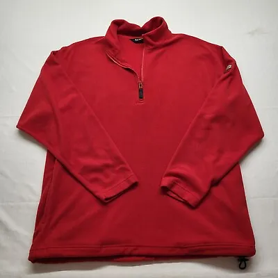 VTG Eddie Bauer Fleece Pullover Mens Medium Polartec 1/4 Zip Red EBTEK Canada • $12.50