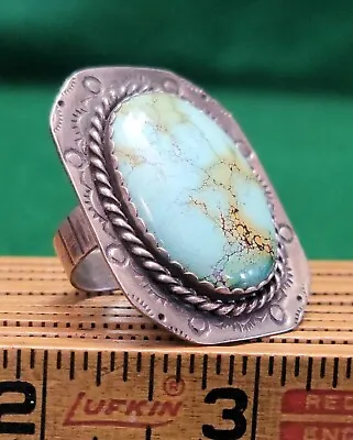 Vintage Signed Sterling Silver 925 Turquoise Statement Ring Size 9 • $624.99