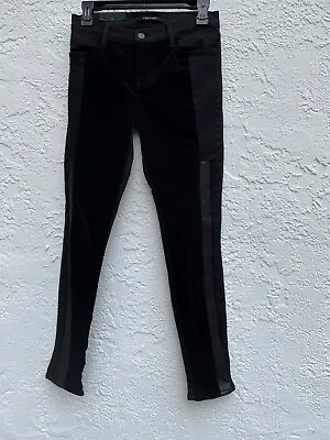 NWT J Brand Hewson Leather Velvet Panel Skinny Jean SZ 26 • $89.99
