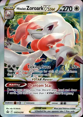 HISUAN ZOROARK VSTAR SWSH298 BLACK STAR PROMO Pokemon • £2.18