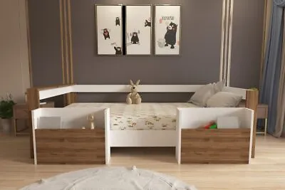 Manolya Montessorİ Bed Compatible Mdf Bedstead White Walnut • £280