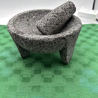 6 Inch Molcajete Mortar And Pestle Mexican Handmade With Lava Stoneherb Bowl • $18.26