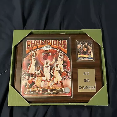 NBA 12 X15  Miami Heat 2012-2013 NBA Champions Plaque Lebron Bosh Wade Chalmers • $29.95