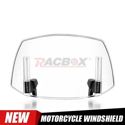 Universal Motorcycle Windshield Wind Screen Deflector Extension Spoiler Clip On • $23.98