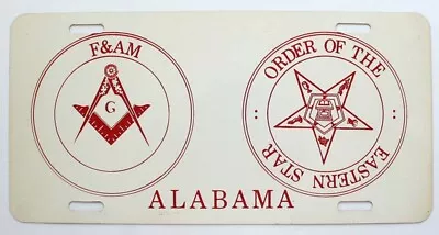 Vintage Alabama 1970s FREEMASON MASONIC F&AM Eastern Star Booster License Plate • $9.95