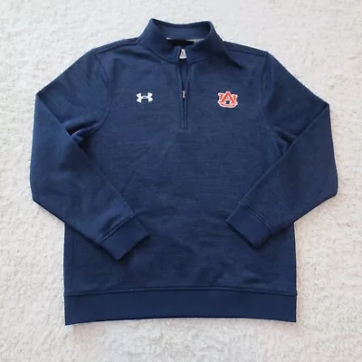 Auburn Tigers Jacket Mens Medium Blue Under Armour Fleece Pullover Sweater • $26.99