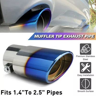 Car Blue Auto Rear Pipe Exhaust Muffler Tail Tip Throat Tailpipe Parts Auto • $13.99