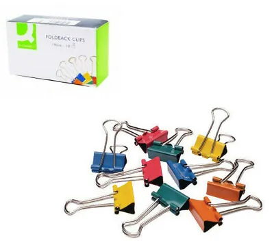 £1.09 • Buy Assorted Colour Fold Back Clips Paper Clips Bulldog Clips 19mm, 24mm, 32mm