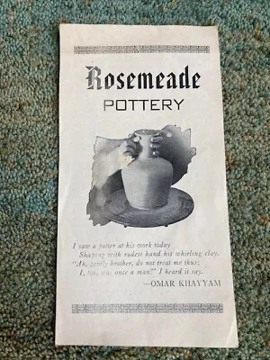 Vintage Rosemeade Pottery Advertising Pamphlet • $50