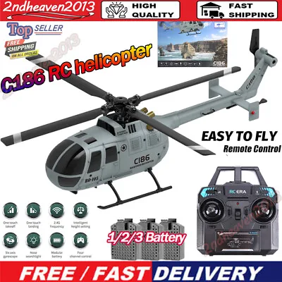C186 RC Helicopter For Adults 2.4G 4 Channel 6-Axis Gyroscope LED Aircraft Toy • $67.44