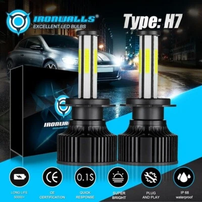 6 Side H7 LED Headlight Light Bulb Hi/Lo Beam Replace Halogen HID 6500K White • $29.99