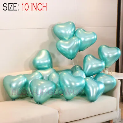 50 CHROME BALLOONS METALLIC LATEX PEARL 10  Helium/Air Wedding Birthday Party UK • $3.35