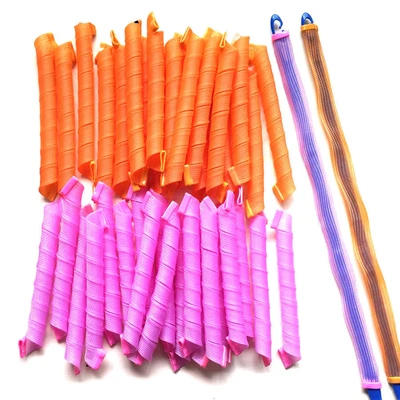 £9.99 • Buy 20X Magic Curlers No Heat Hair Spiral Curl Formers Leverage Rollers W/ Hook 55cm