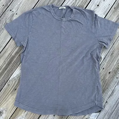 Buck Mason Mens Large Gray Short Sleeve T Shirt Crew Neck Curved Bottom Hem • $14.97