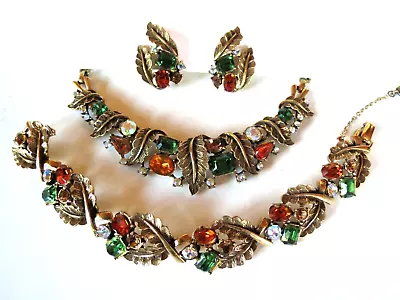 MINT - Coro Vintage Leaf Leaves Set Necklace Bracelet Earrings • $199