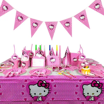 Hello Kitty Birthday Party Supplies Banner Balloons Backdrop Cake Topper Decors • $8.99